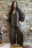 Santos Cushion Cotton Heathcliff Blouse Chocolate